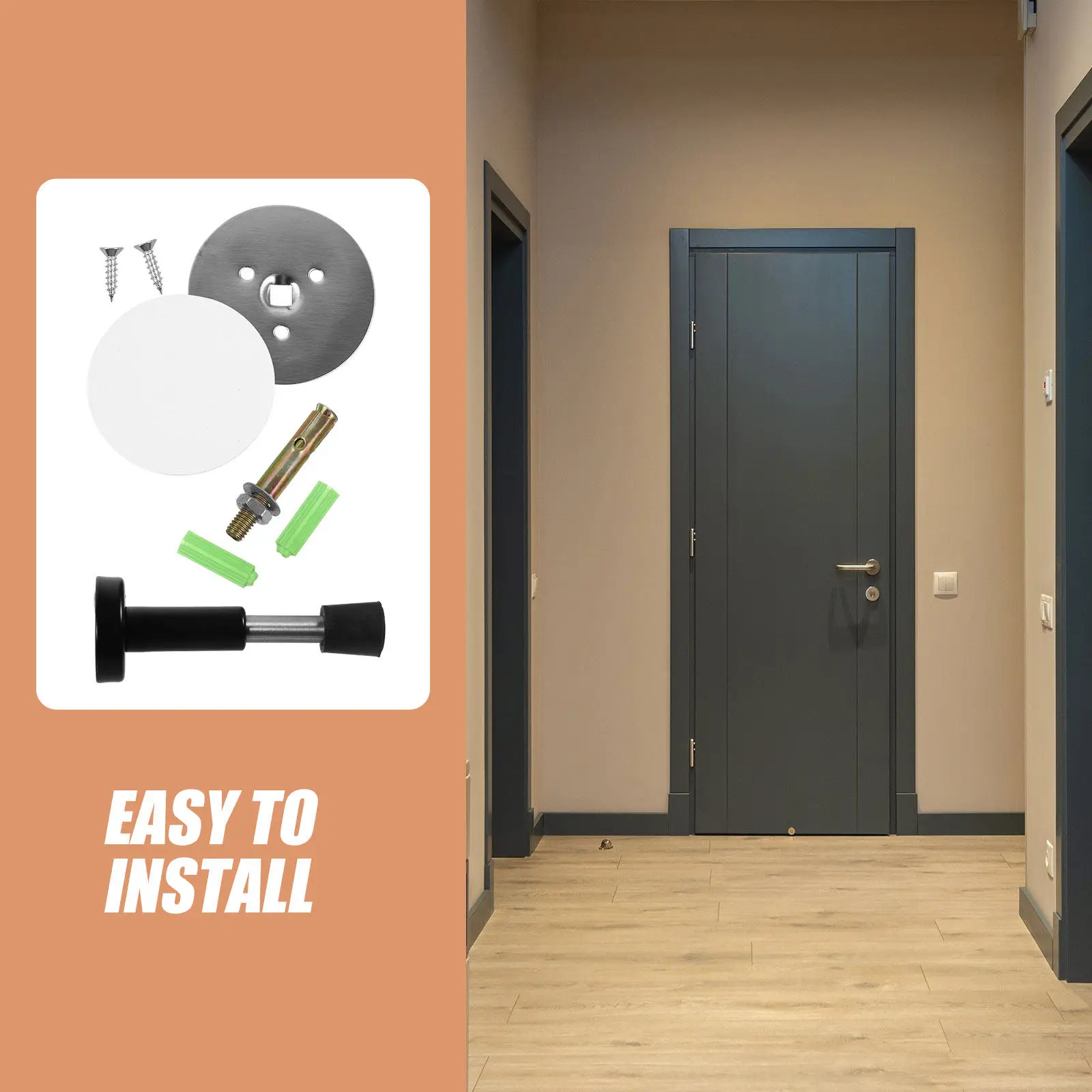 

Stainless Steel Hydraulic Door Stop No-Drill Cushion Buffer Door Stopper Silent Protection for Home Wooden Glass Doors Security