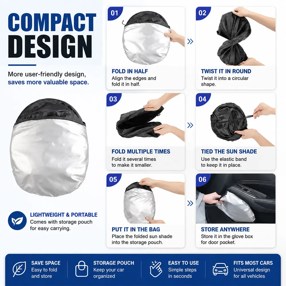 Universal Car Front Window Sunshade Windshield Visor Foldable Sun Shade Protector Screen Parasol Interior Auto Accessories