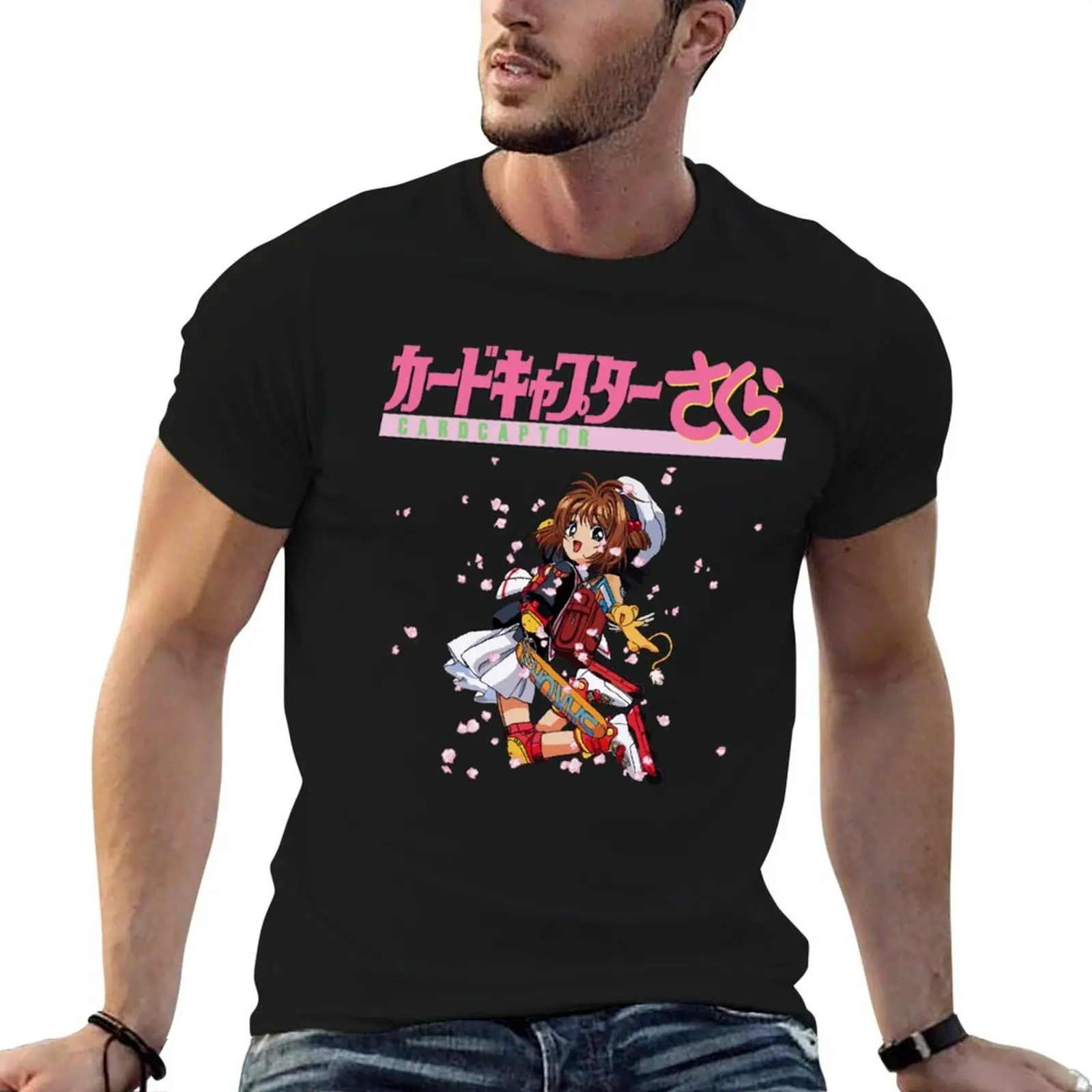 Cardcaptor Sakura Roller Skates T-Shirt cotton t shirt man man t shirt designer t shirts for man cotton funny T-shirt
