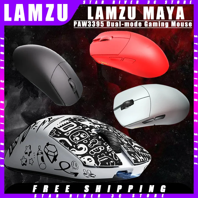 LAMZU MAYA Wireless Mouse Dual-mode PAW3950 Nordic Chip 8K Lightweight E-sports FPS Customized Gaming Mouse Pc Gamer Accessories