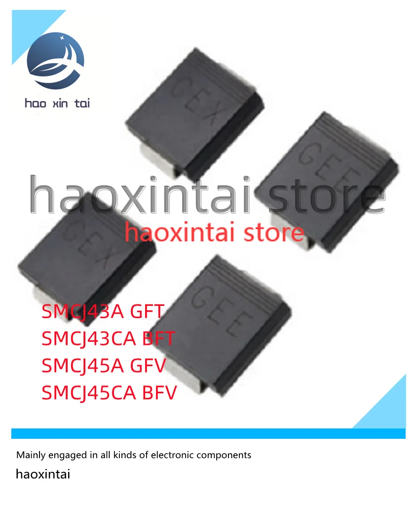 10PCS SMCJ43A GFT SMCJ43CA BFT 43V SMCJ45A GFV SMCJ45CA BFV 45V SMC patch TVS transient suppression diode