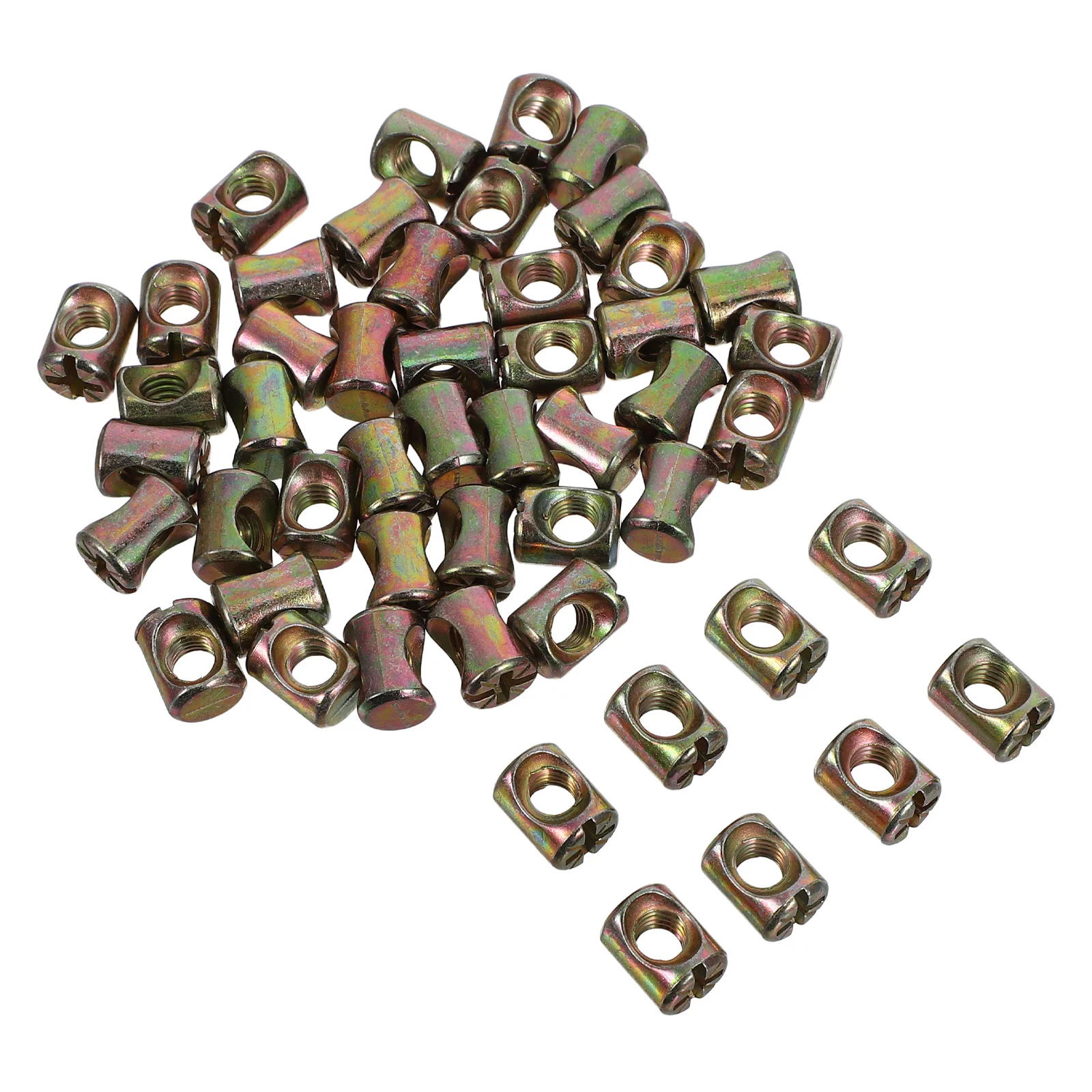 

50Pcs Furniture Connector Bolts and Slotted Barrel Nuts Set Headboard Hardware Bed Frame Replacement Parts Furniture Repair Kit