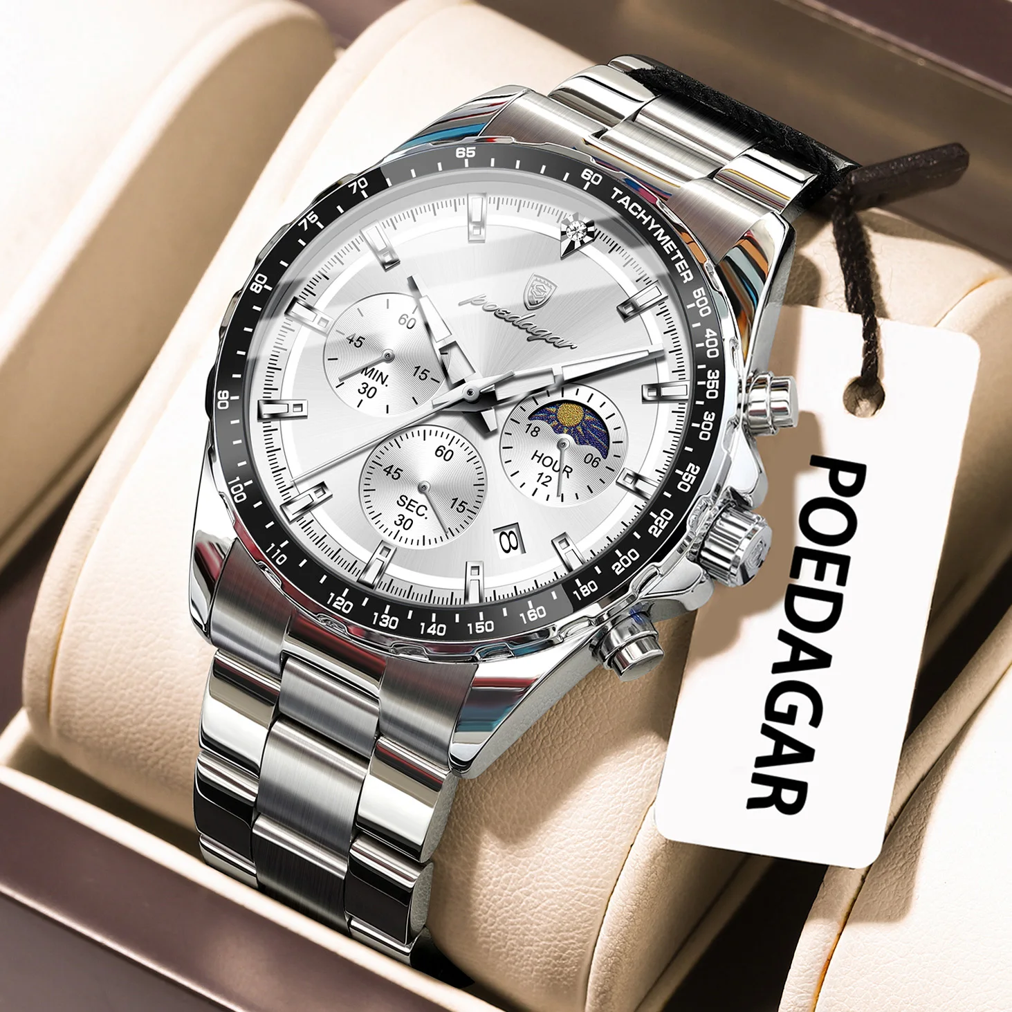 Men's Luxury Waterproof Chronograph Quartz Watch, Elegant