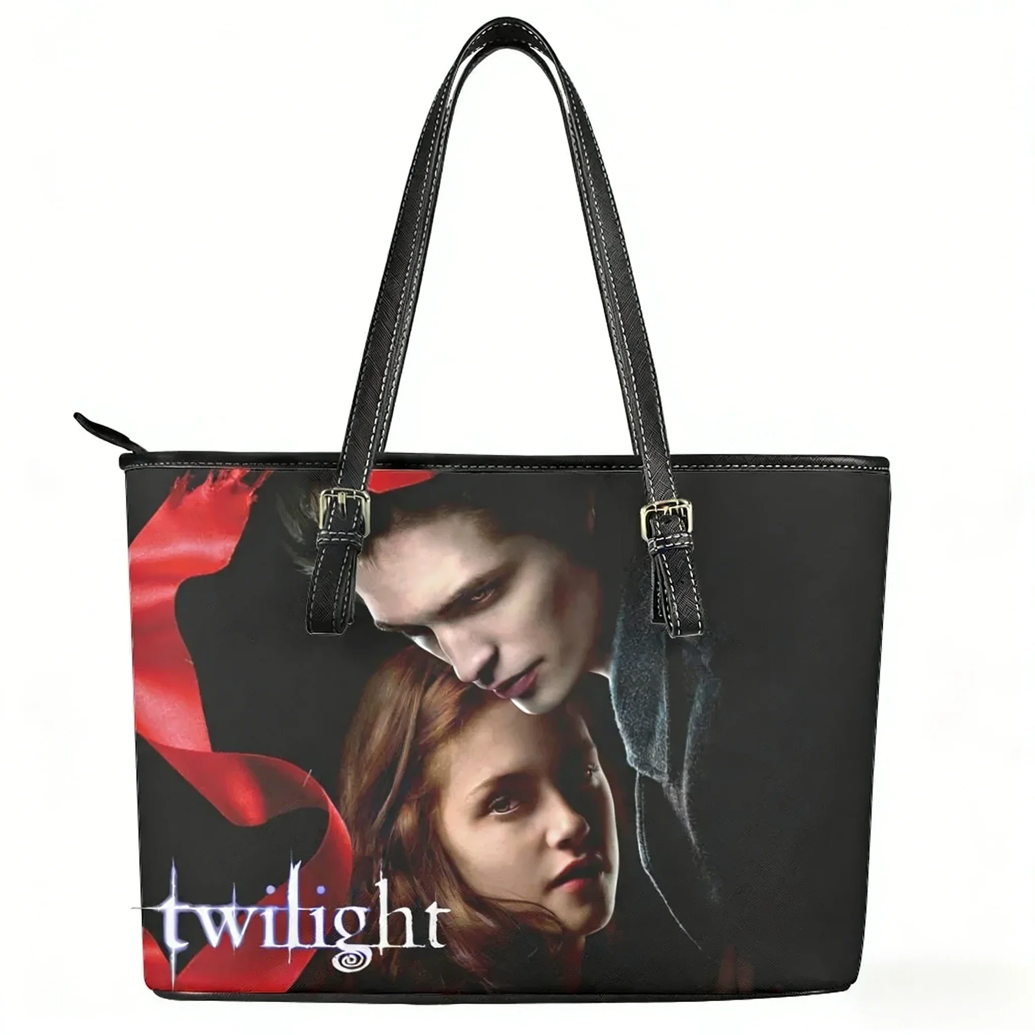 Twilight Classic Movie Edward Bella Custom Handbag Womens Mens Tote Bag Shoulder Bag Business Leather Purse Travel Bag Gift
