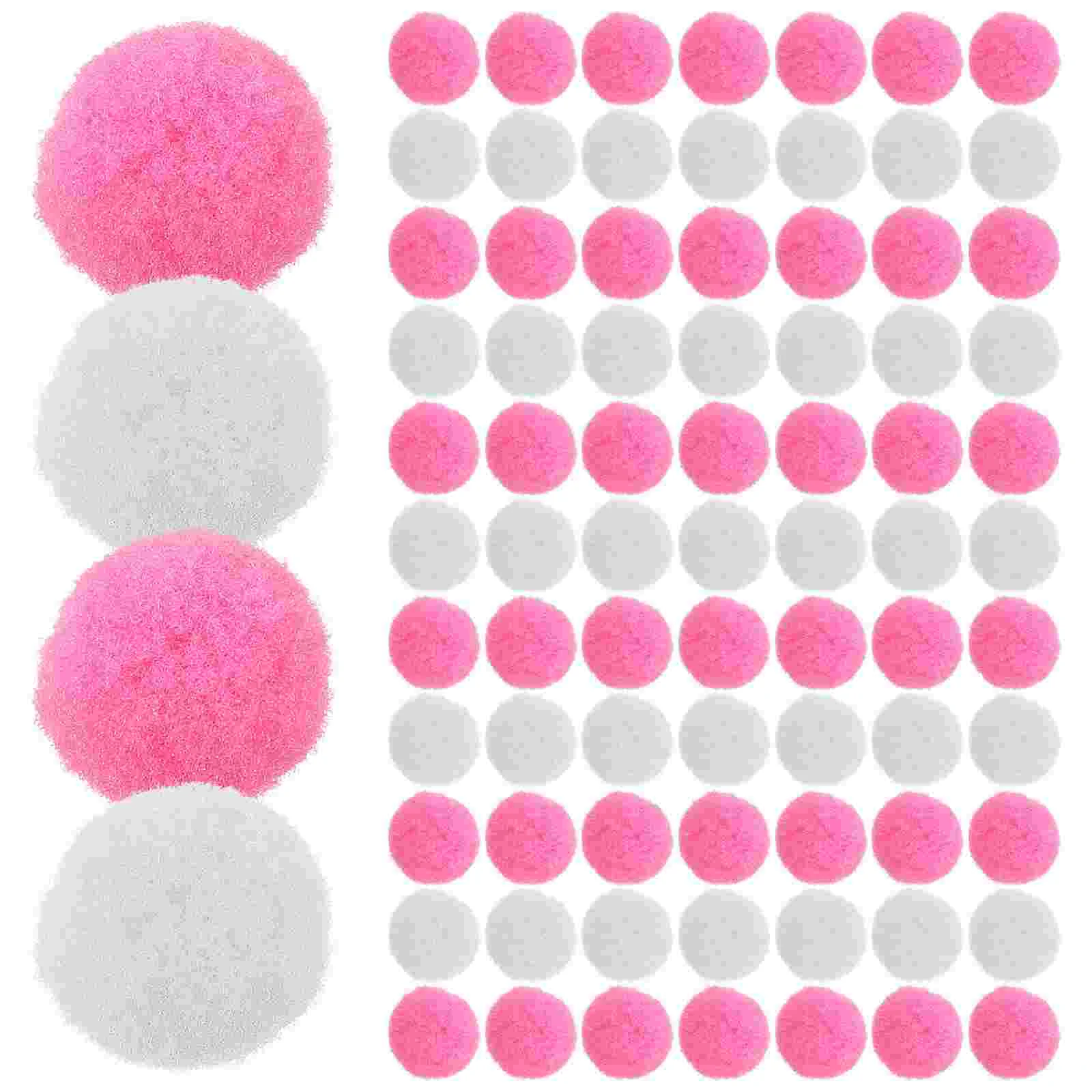 200pcs Colorful Pompon DIY Handmade Material Plush Ball Kindergarten Prop Fluffy Balls (100pcs Pink+100pcs White)