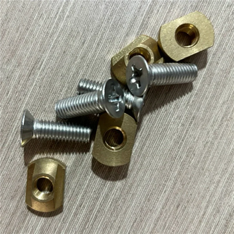 

12Pcs M8 Hydrofoil Mounting Brass T-Nuts For Surfing All Hydrofoil Tracks Outdoors Surfing Accessories Gold