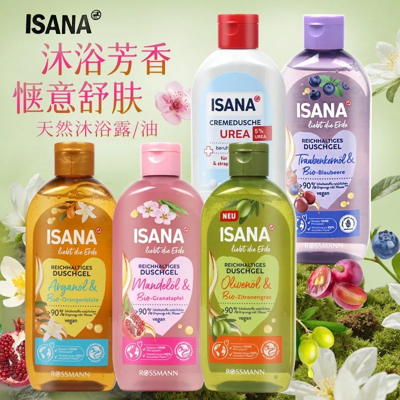 ドイツ製-isana-アースラブ-ボディウォッシュ-250ml、slesフリー-ナチュラルフォーミュラ、ブルーベリー、オレンジブロッサム、ザクロの香りのオプションあり