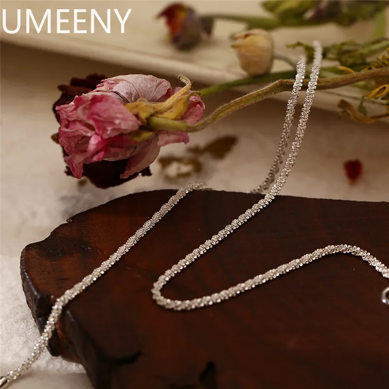 Nieuwe S925 Sterling zilveren ketting 2 mm sprankelend sleutelbeen, trui ketting, hoge charme sieraden cadeau vrouwen