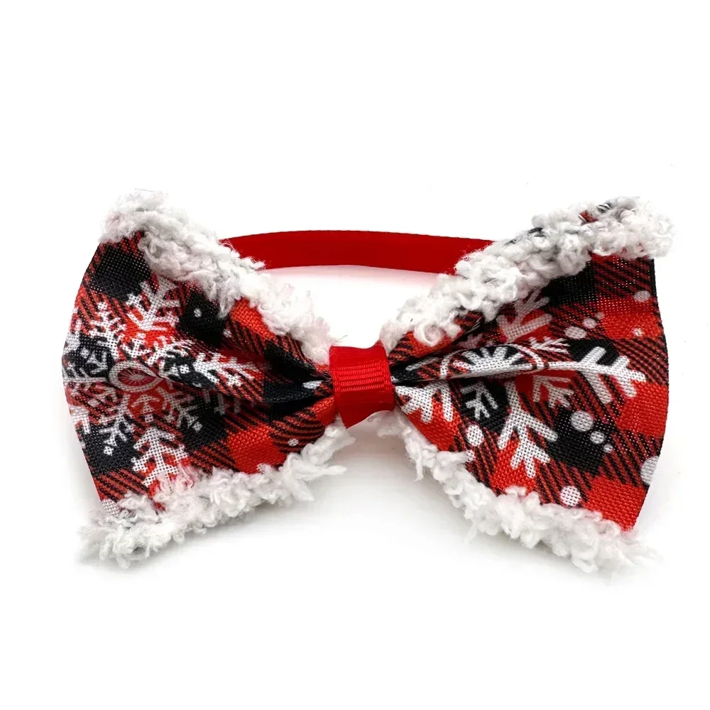 

Cat Christmas Puppy Supplies Holiday Accessories Plush New Pet Snowflake Tie Bow Ties Style Dog