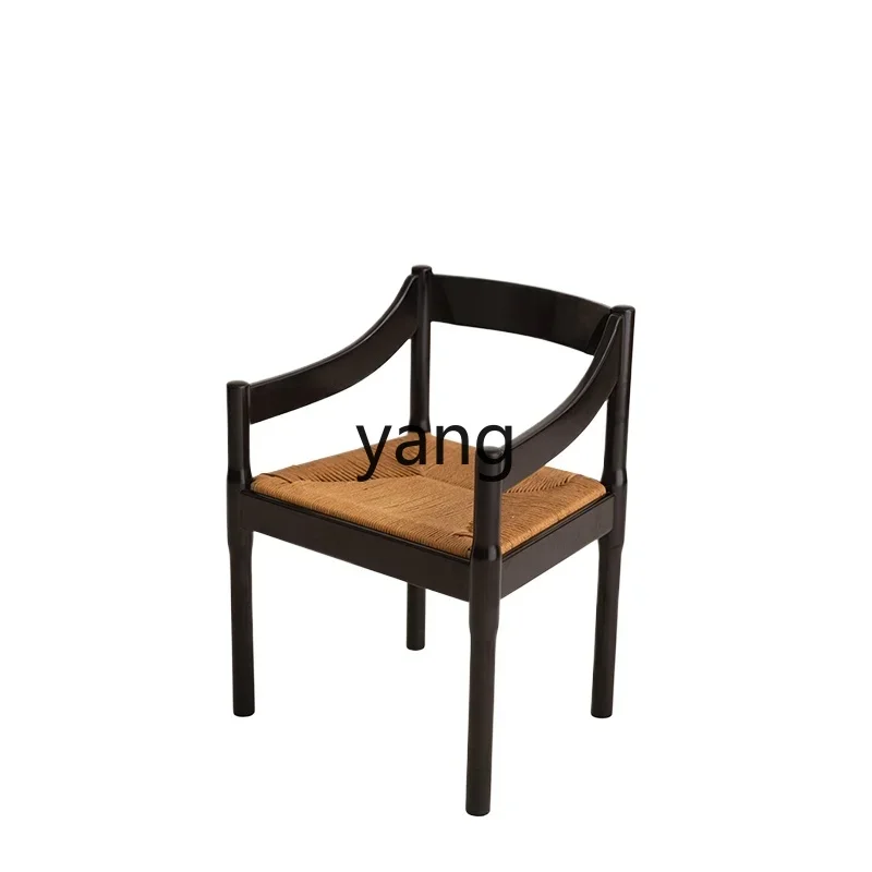 

Yjq Mid-Ancient Braid Rope Dining Chair Retro Restaurant and Cafe Bed & Breakfast Solid Wood Chair