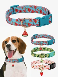 CP611 Pet Dog Puppy Cat Fruit Pattern Collar with Metal Fruit Pendant Applicable To Small Medium Pet
