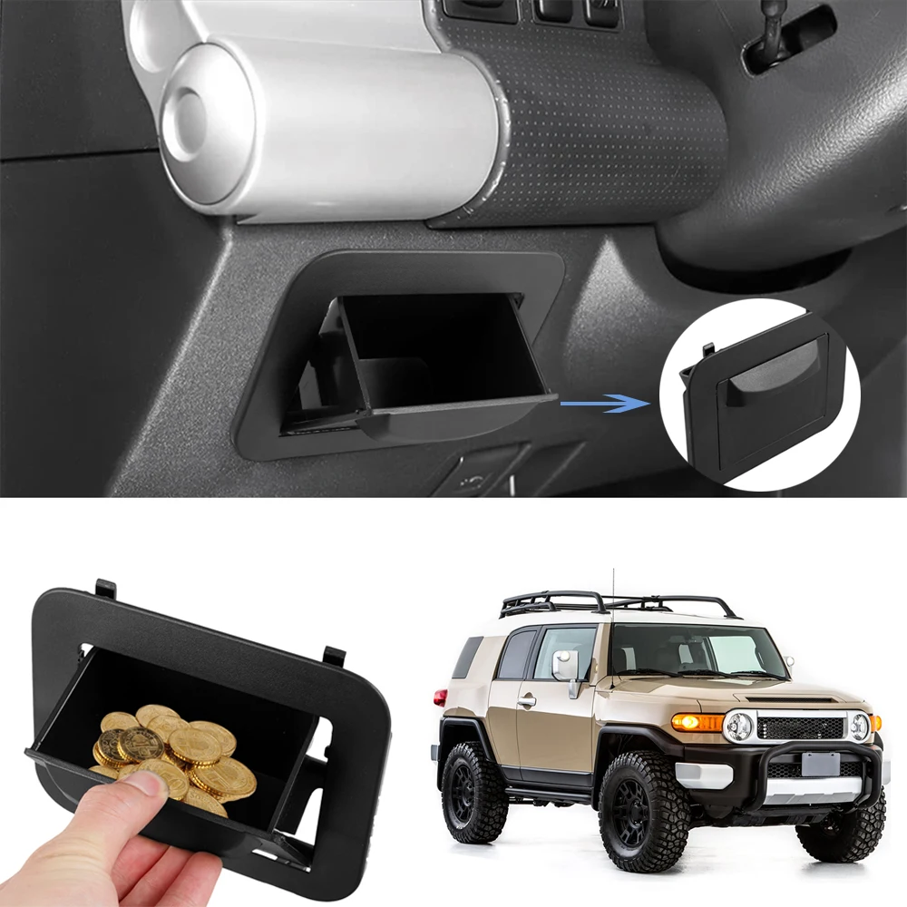 New Car Center Console Storage Box Compatible for FJ Cruiser 2007-2021 Plastic Fuse Box Lightweight Coin Tray for Key Coin Map