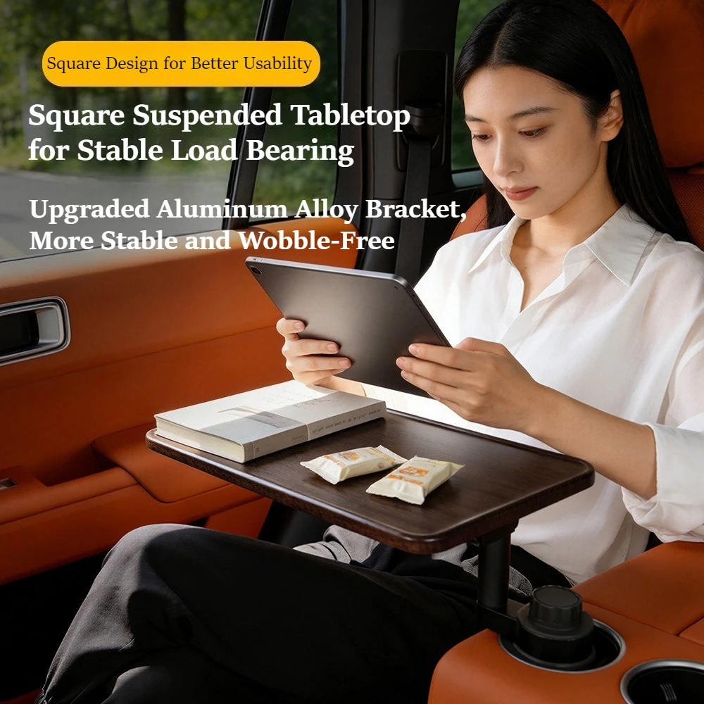 360° Rotatable Car Seat Table, Height Adjustable Telescopic Suspended Desk Multifunctional Laptop Stand Suit For Tesla