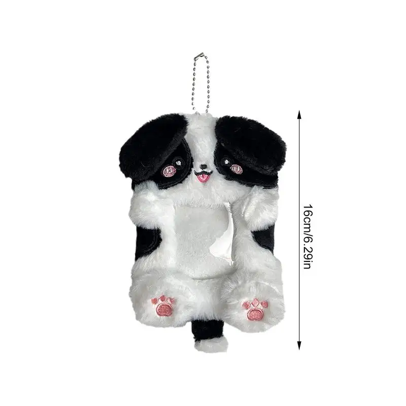 Soporte para sesión fotográfica de felpa, tarjetero con dibujos de cachorros, funda protectora bonita para tarjetas con llavero