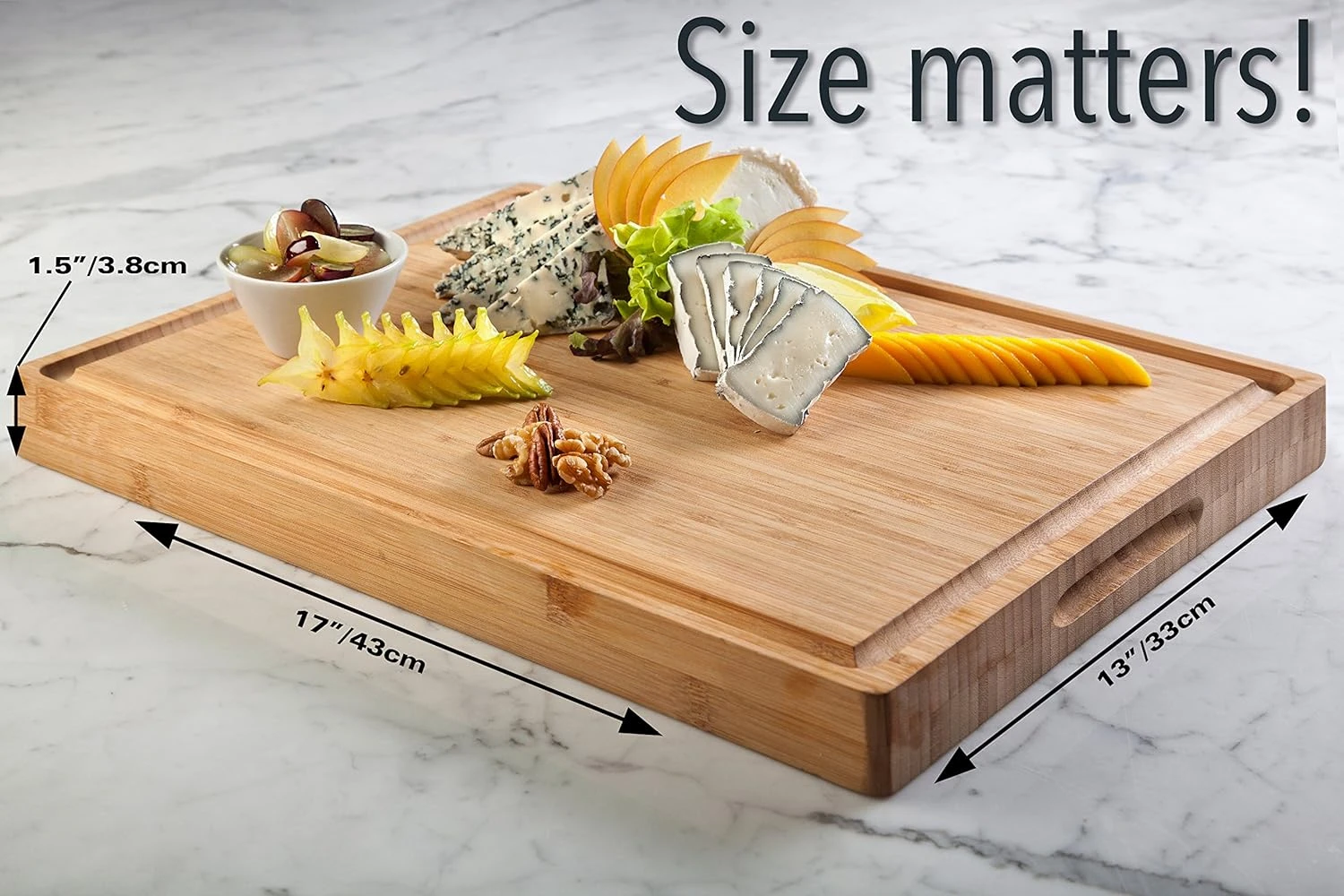 Organic Bamboo Cutting Board&Thick Butcher Block Juice Groove Wood Cutting Board, Premium Quality and Professional Design