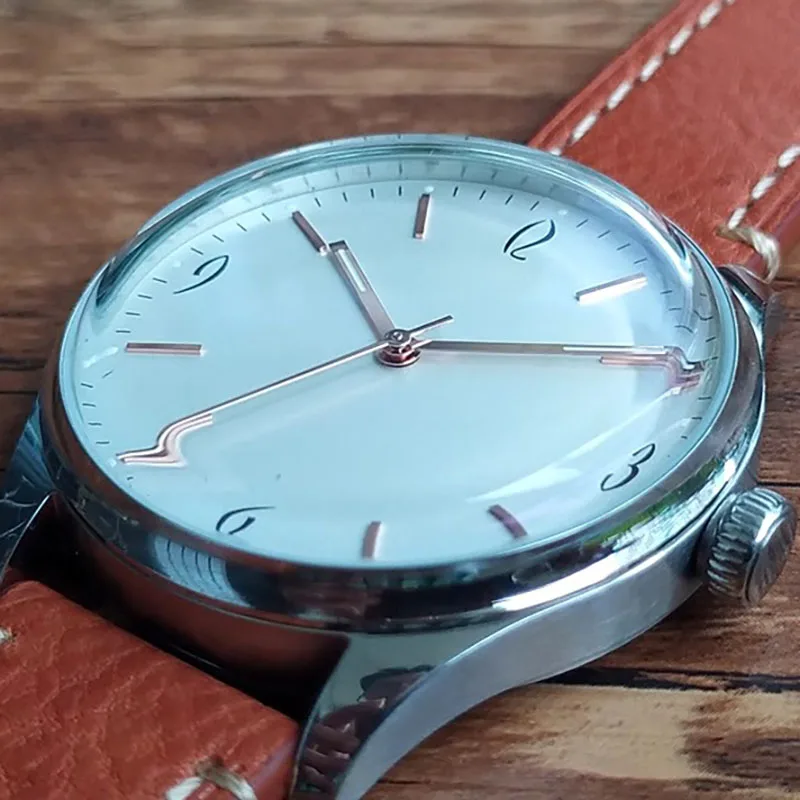 التلقائي شكل ميكانيكي Latty Business Jinggong NH35A مؤشر مضيء التقويم فقاعة مرآة جلدية للرجال