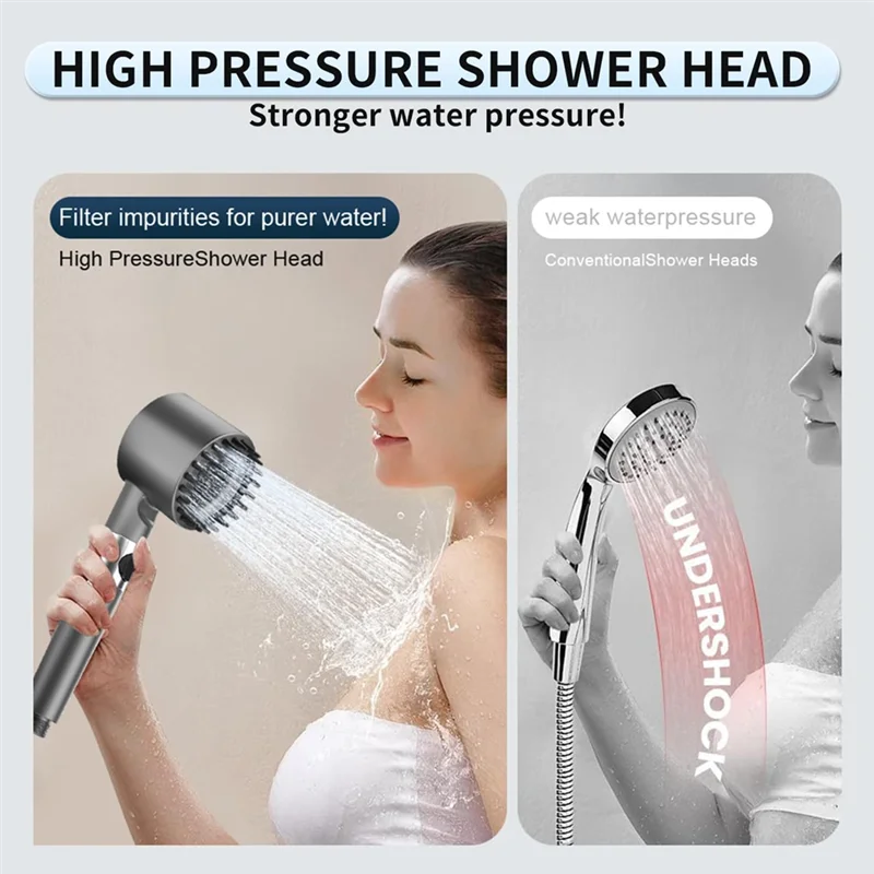 

SHGO-5 Adjustable Modes Handheld Shower Head-High Pressure,Water Saving,Easy Hang Design,Essential Bathroom Accessory