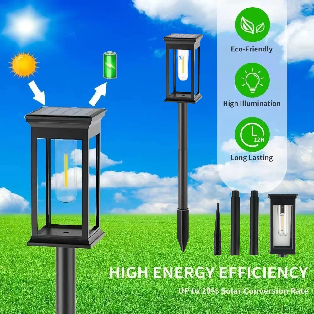 

Solar LED Walkway Lights Outdoor Waterproof Durable Tungsten Warm Light Garden Patio Driveway Sidewalk Splice Decorative Lights
