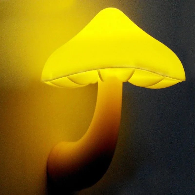 Small Mushroom Shaped Night Light Direct Plug LED Light Sensor Automatic On Off Cartoon Bedside Lamp for Baby Feeding Room