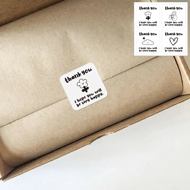 

Cute Business Stickers -I hope you will be happy, Thank You Stickers for Small Business, 100 PCS