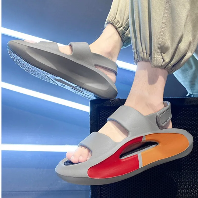 Sandalias de verano para hombre, zapatillas suaves de EVA, toboganes de playa al aire libre, sandalias antideslizantes, zapatos casuales de verano