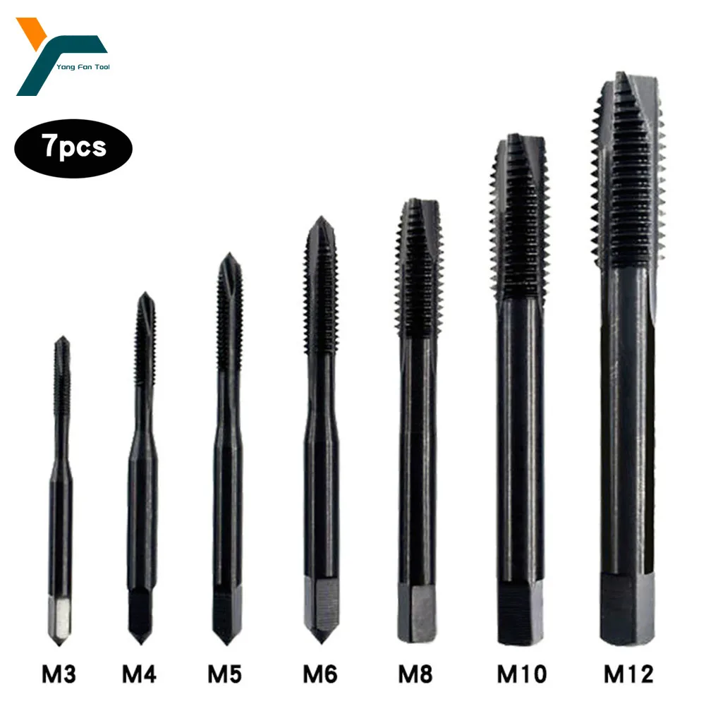 Reta Flauta Torneira Hss Máquina Rosca Métrica Plug Tap Broca m3 m4 m5 m6 m8 M10 M12 Metalurgia Rosqueamento Ferramenta Peças