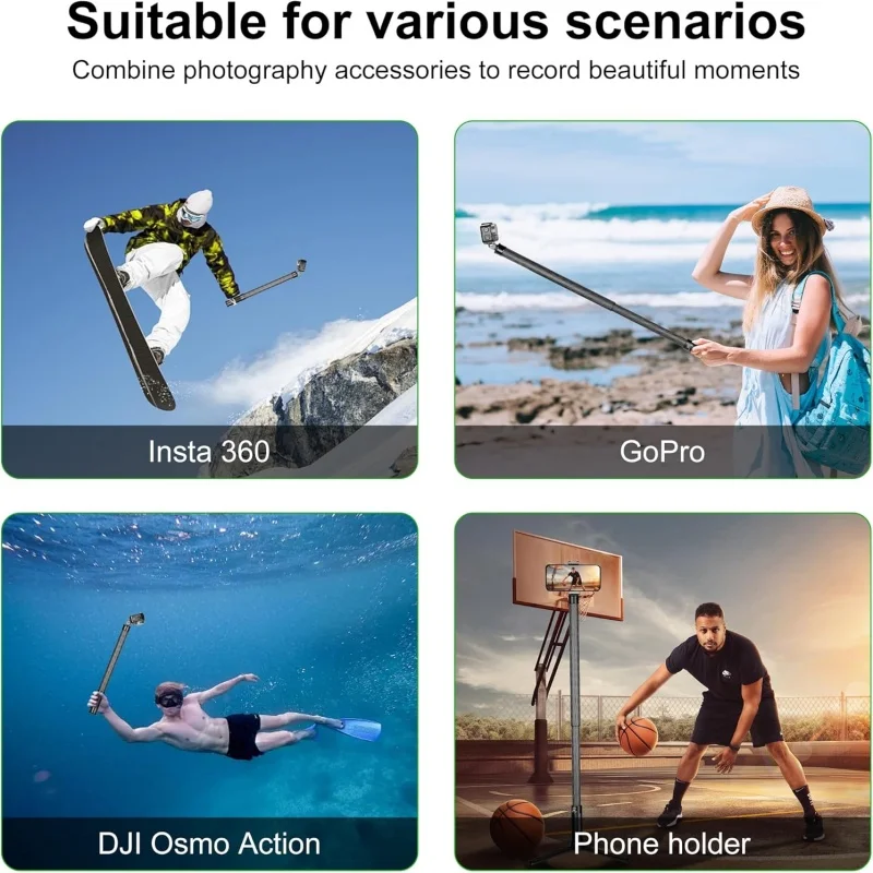 حامل أحادي ممتد من ألياف الكربون الاحترافي لـ DJI Ronin RS3، مع عمود قابل للتمديد، وعمود محمول، ومقبض جيمبال، وقبضة #6