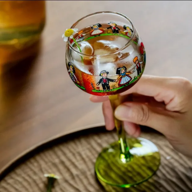 Alsace Style Little People Goblet 150ML Wine Glasses Home Decor Wine Glass Suitable For Birthday Christmas And Wedding Gifts