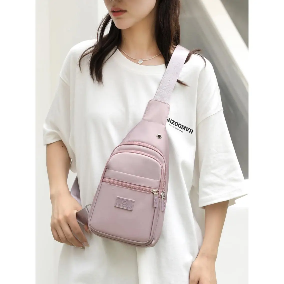 

Модная повседневная женская холщовая сумка через плечо, новинка 2026 года, трендовая нагрудная сумка, сумка на одно плечо, спортивная сумка-слинг для женщин