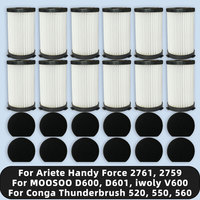 Filter Compatible For MOOSOO D600, D601, iwoly V600 / Cecotec Conga Thunderbrush 520, 550, 560 / Ariete Handy Force 2761, 2759