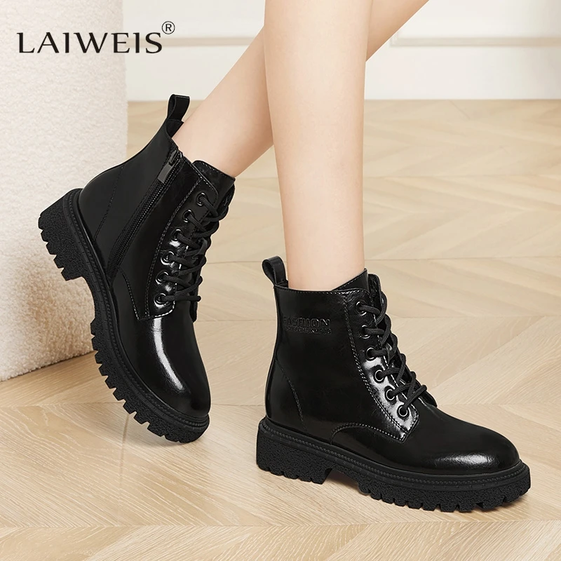 

Martin Women Boots Thick Sole Spring Autumn Single Boot Winter Fleece-lined 2024 New Style British Trendy Instrendy Women Shoes