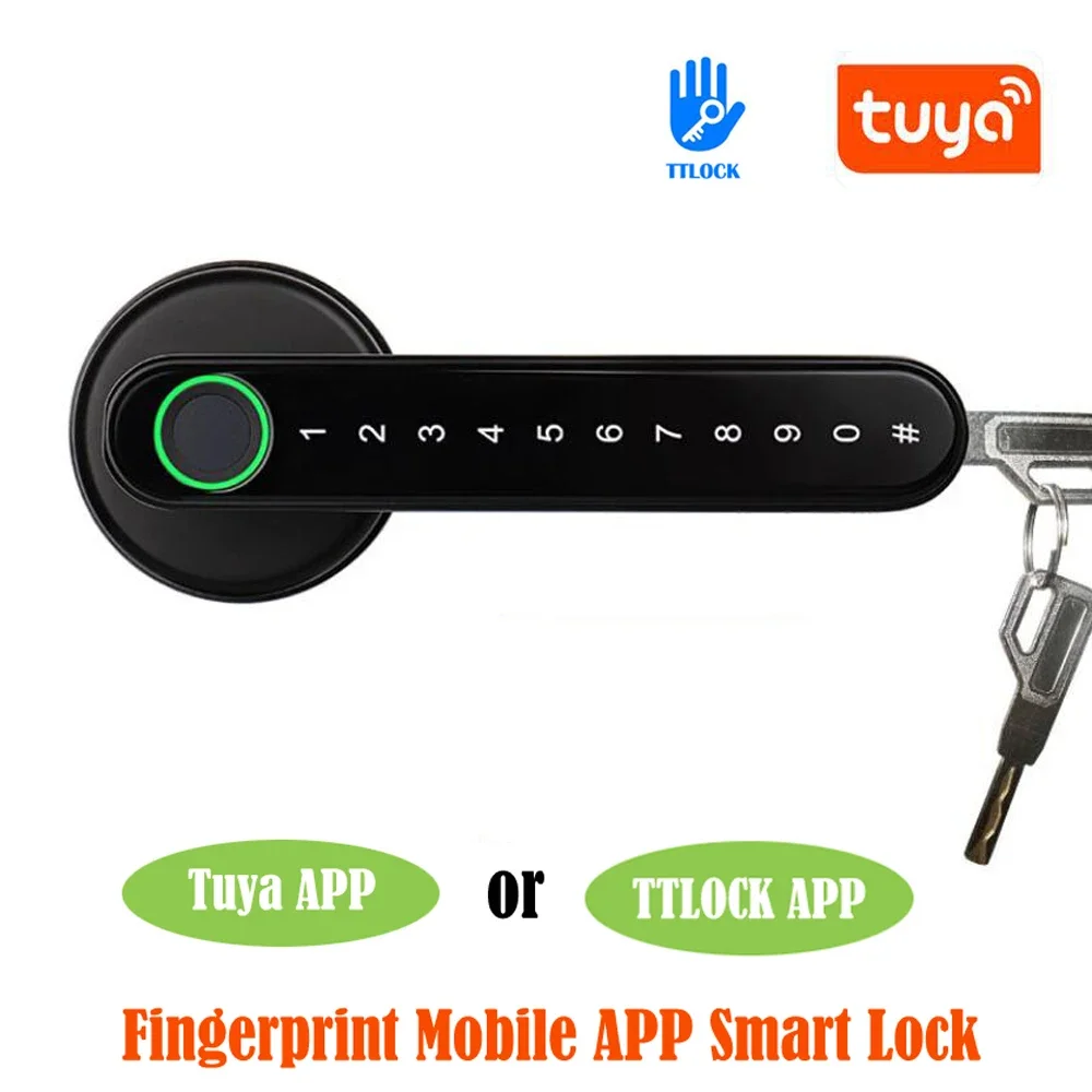 

Tuya Smartlife APP Bluetooth Compatible Remote Control Smart Fingerprint Biometrics Lock For Indoor Wooden Metal Door