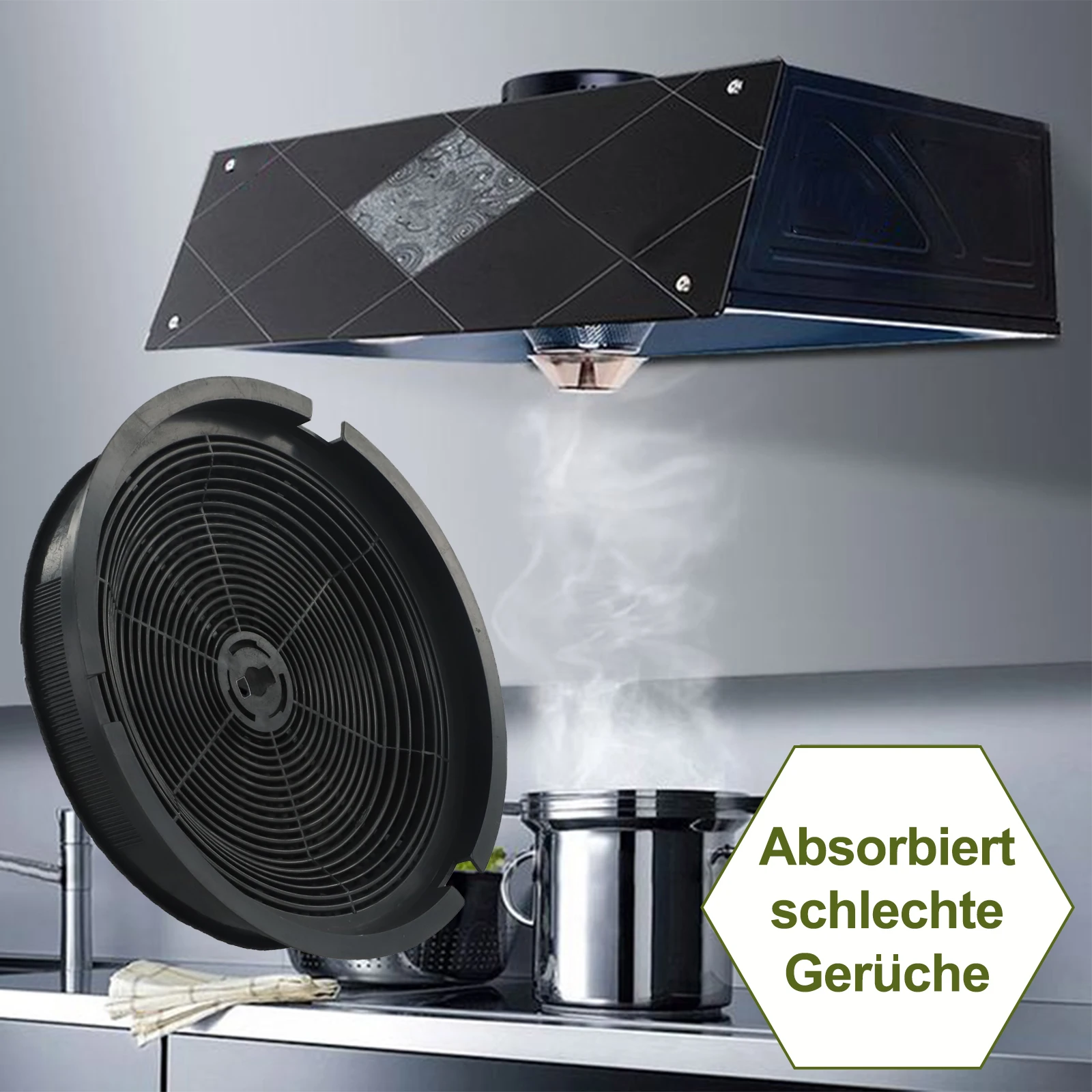 Enhance Indoor Air Quality Round Activated Carbon Filter for Kitchen Hoods Reduce Harmful Substances Breathe Easy