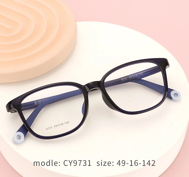 Sugar Colored Spectacle Silicon Nose Pads Prescription Optical Frames Youth Eyewear Rectangle Glasses Tr90 Clear Eyeglasses