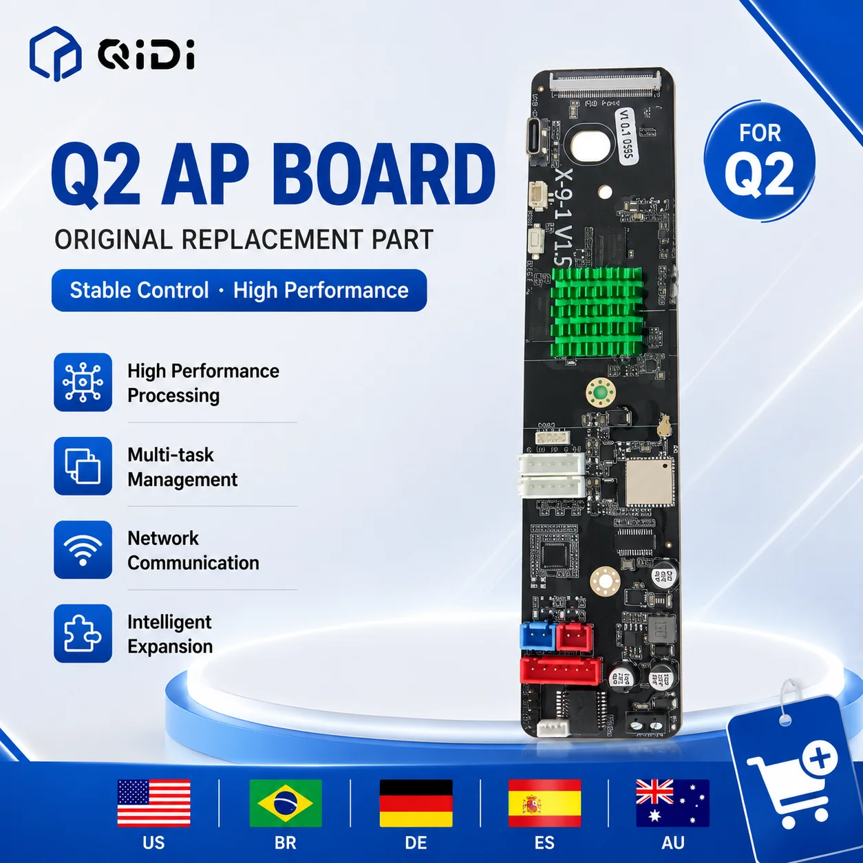 Original QIDI Q2 AP Board | Replacement Main Control Board Module for Q2 Q2 Combo 3D Printer