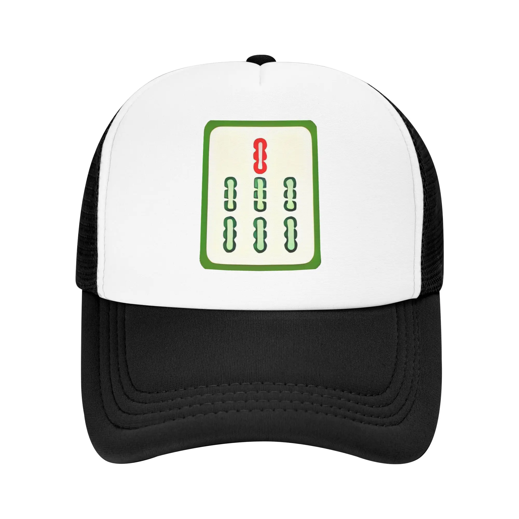 Fashion Interesting Mahjong Seven strip Mesh baseball cap  Daily Outfits Men's Hat