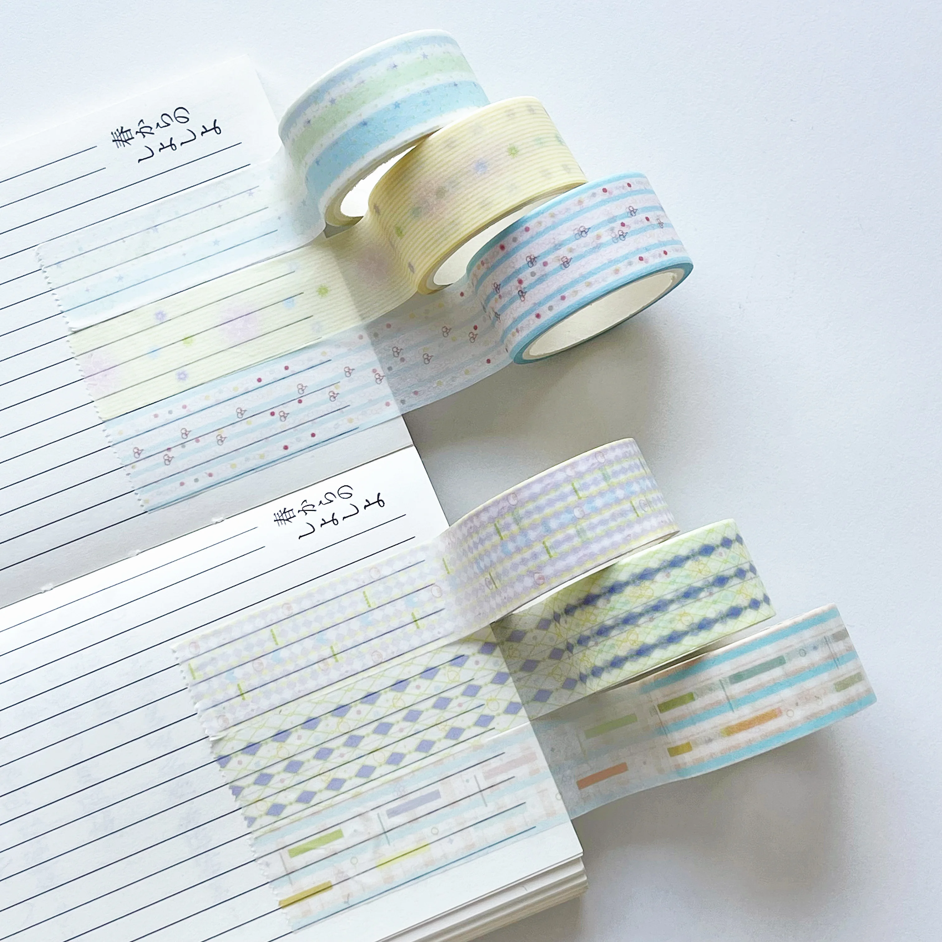 Ins Style Washi Tape Scrapbooking Masking Tape Spring Flutter Basic Pattern DIY Stickers Tapes Crafts Supplies