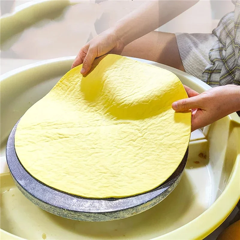 TKOH-4Pc Pottery Wheel Absorbent Mat Cloth PVA Towel Clay Sculpture Trimming Tools Pottery Clay Absorbent Pad Cloth