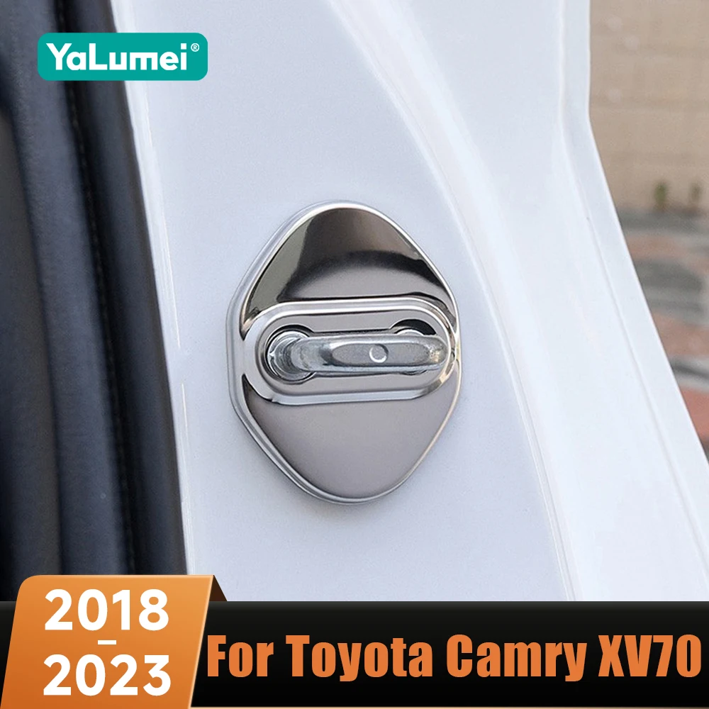 For Toyota Camry XV70 2018 2019 2020 2021 2022 2023 Stainless Car Door Lock Buckle Trim Cover Anti Rust Protective Accessories
