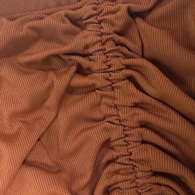 GUWU Fashion Knitted Ribbed Two 2piece Set Elegant Active Yoga Women's Set Sleeveless Tank and Ruched Shorts Tracksuit Outfit