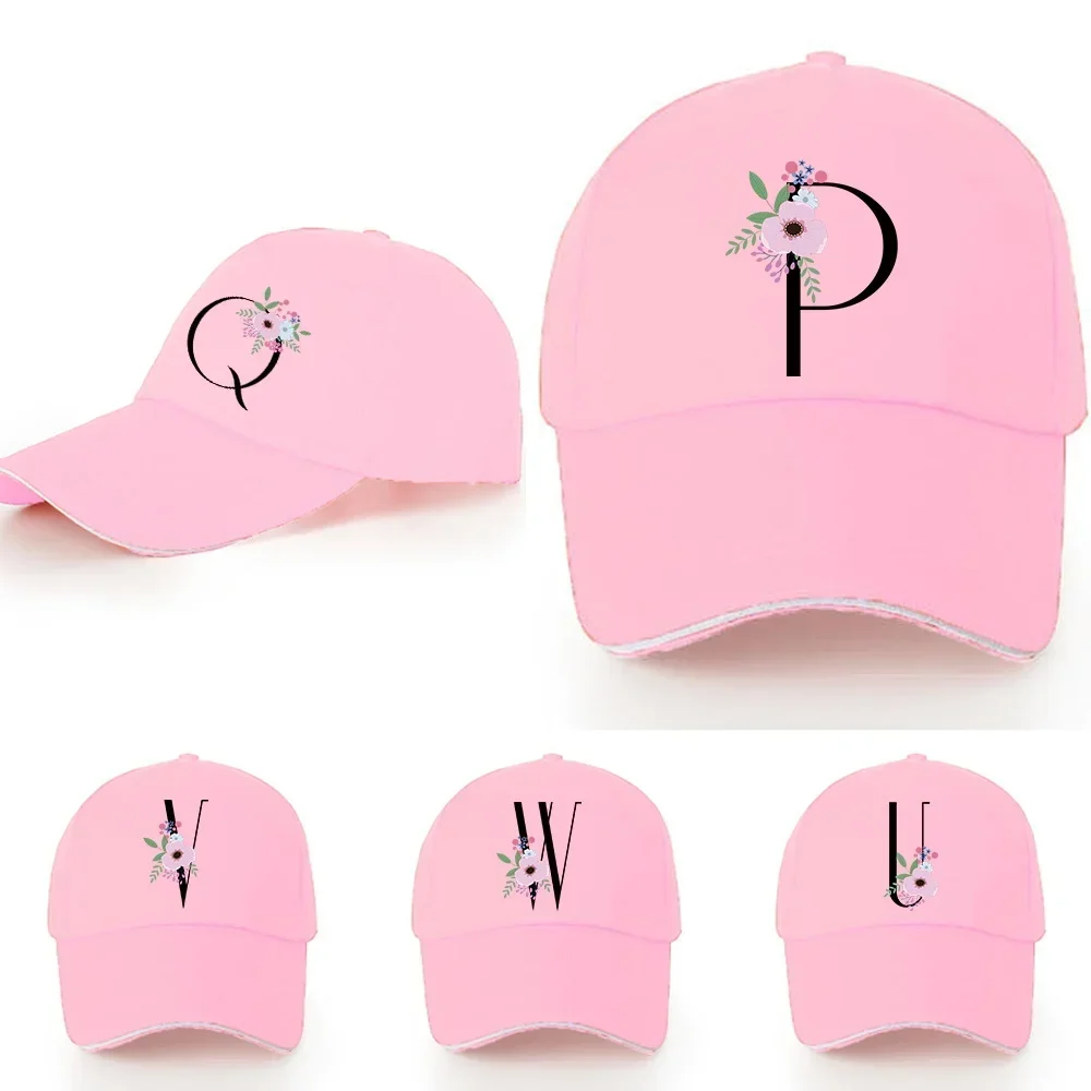 Tennis Caps Baseball Cap Women Hip Hop Flower Letter Pattern  Adjustable Sport Visors Hats Bundle Hair Tie High Messy Ponycap