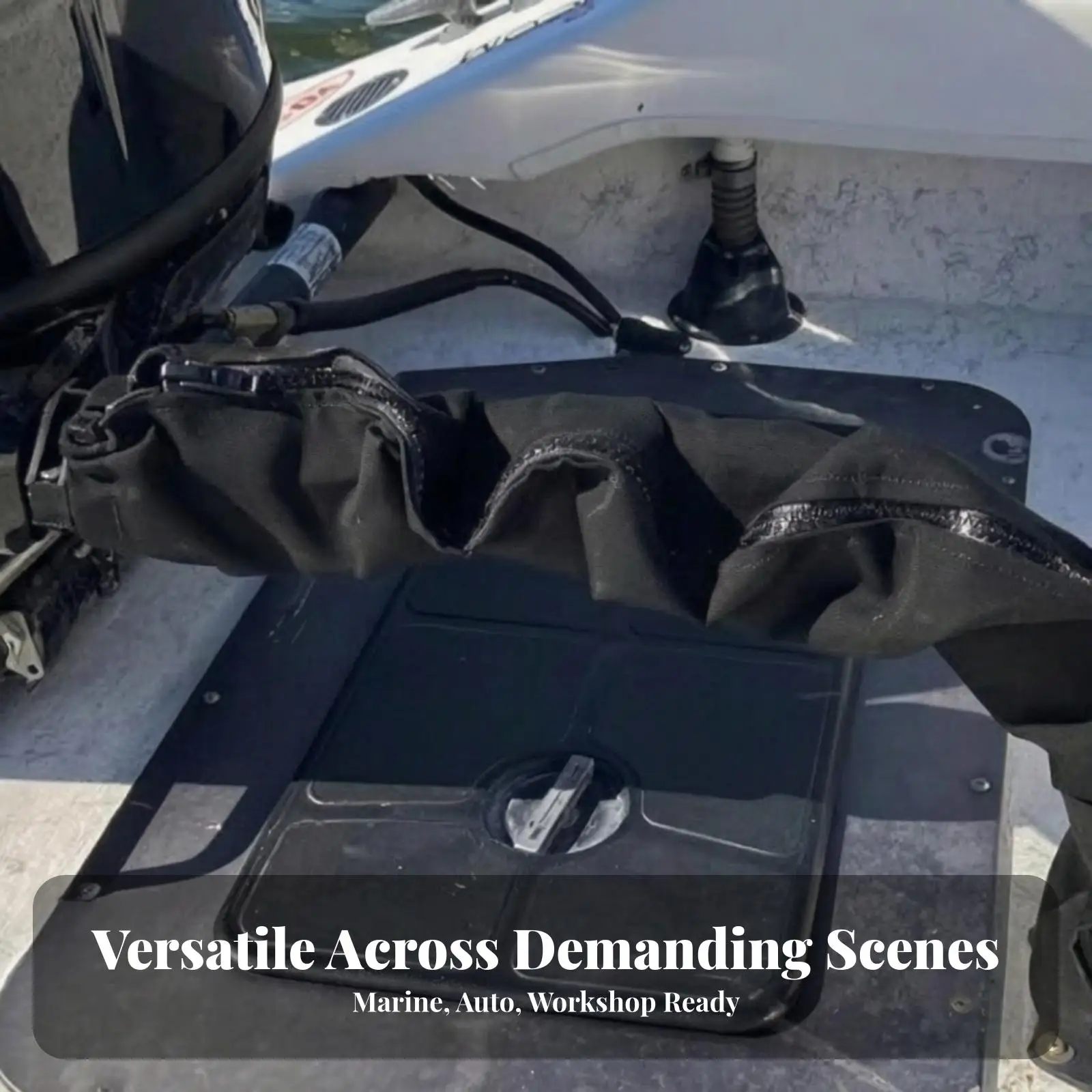 Cable Sleeve for Boat Wiring 48 Inch Zippered Oxford Cloth Marine Conduit Cover Wire Loom Protector with Secure Tie Closures