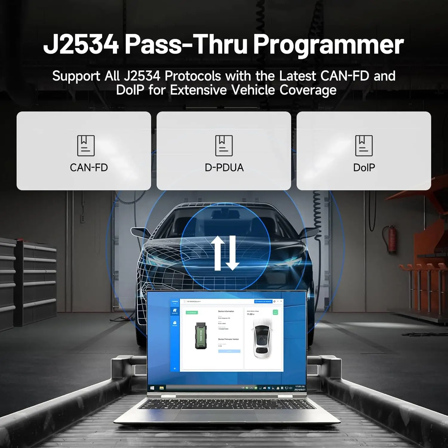 Topdon Rlink J2534 Pass-Thru VCI OEM Reprogramming Diagnostic Tool Supports J2534 D-PDU CAN-FD DoIP Compatible with 17+ Brands view 3