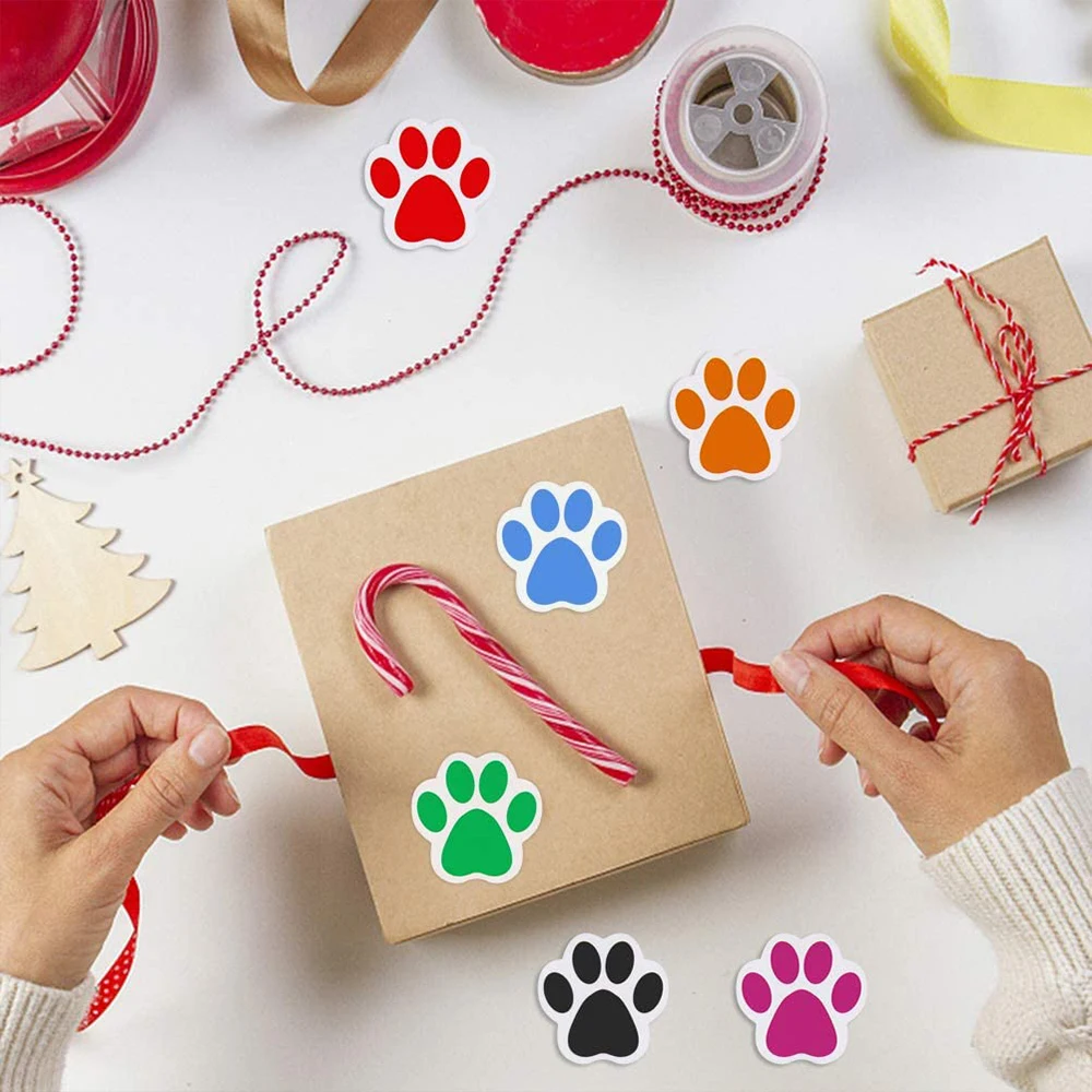ステッカー漫画犬の足,古典的なラベル,スクラップブッキング,男の子と女の子のための装飾ラベル,ペットの家の装飾,500個