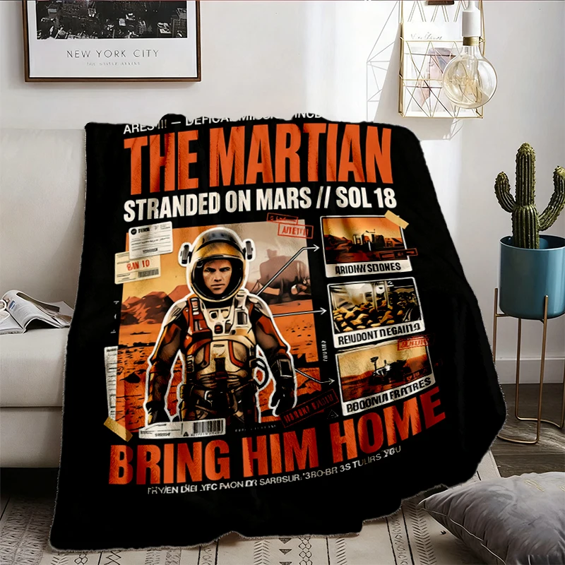 The Martian 2015 Soft Blanket, Bring Home Comfy Blanket, Stranded On Mars Graphic Flannel Blanket, Sci Fi Movie Fan Gift