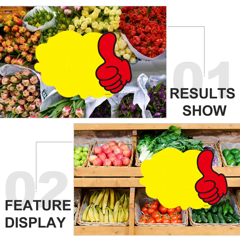 

20pcs Price Burst Shape Bright Color Retail Price Label Tags Store Garage Sale Supermarket Signs Paper Tags Cards