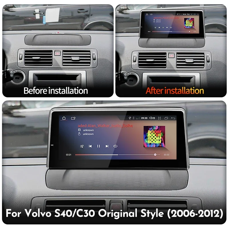 Android14 reproductor de vídeo para coche Radio Multimedia Auto GPS Navi para VOLVO C30 S40 V50 C70 2006-2012 pantalla Carplay de estilo de coche Original
