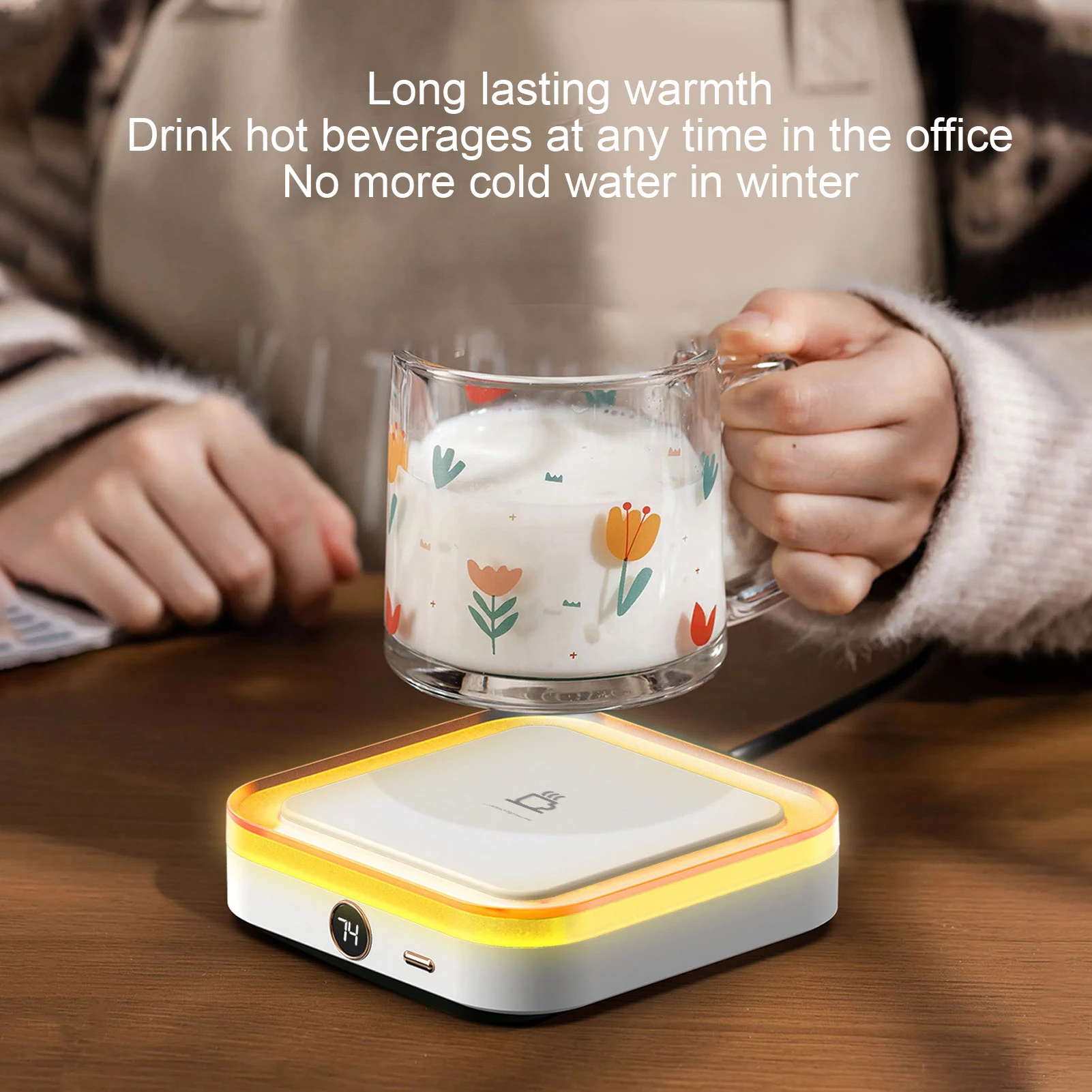 เครื่องอุ่นแก้ว Thermostatic เครื่องทําความร้อนอย่างรวดเร็ว 3 การตั้งค่าอุณหภูมิ เครื่องอุ่นถ้วยสําหรับนมกาแฟ