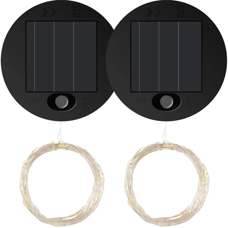 

A93Z 2Pcs Solar Light Replacement Top LED Solar Panel Lantern Lid For Outdoor Hanging Lanterns IP65 Waterproof