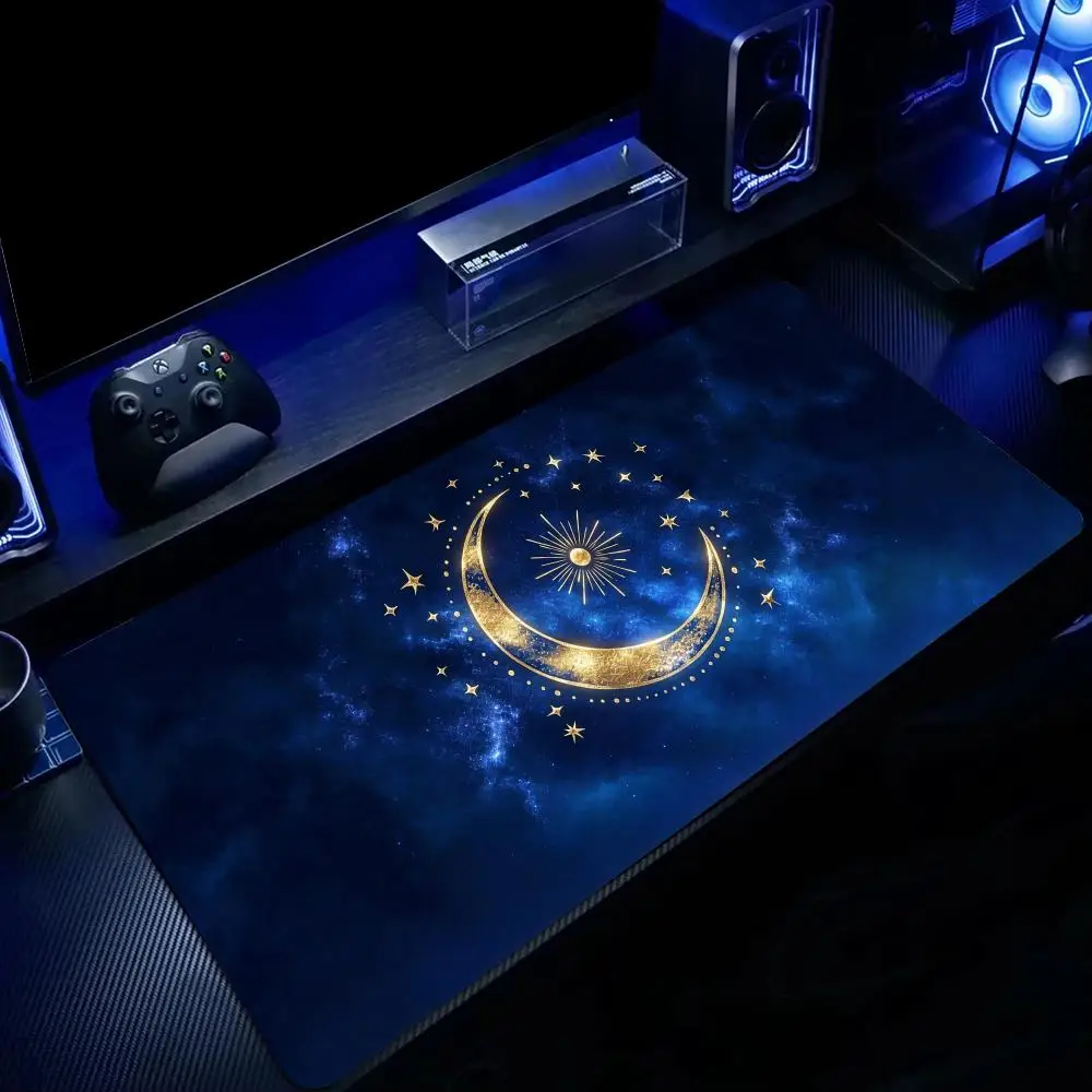 Mysterious star and moon pattern Mouse Pad Large Computer Office Game Table Mats Rubber Anti-slip XXL Mouse Mat Long Desk Pads